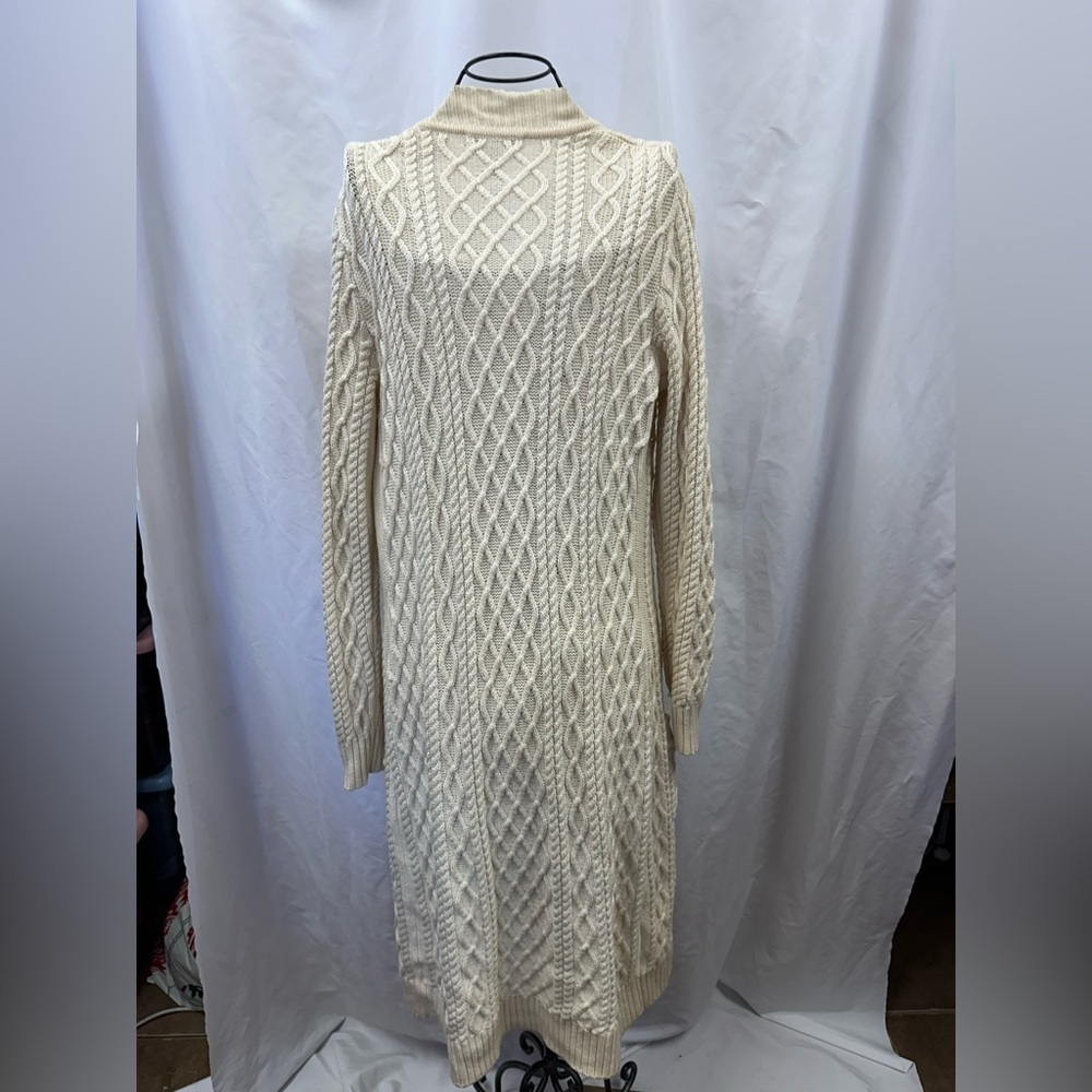 Banana Republic Extra Fine Italian Merino wool cream longline button down cardig - Picture 6 of 8
